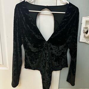 Black Velvet bodysuit. Size M/L.